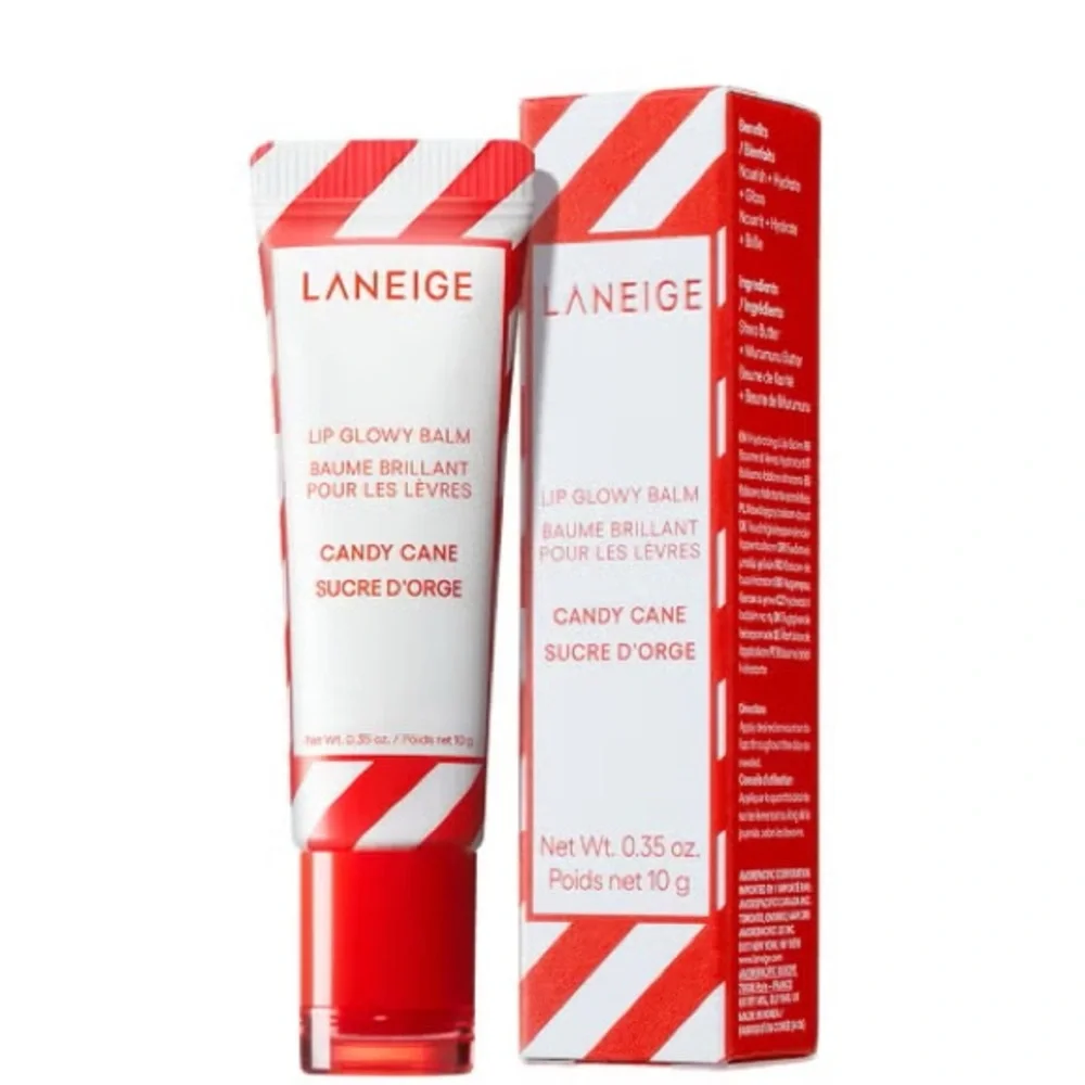 LANEIGE Lip Glowy Balm Candy Cane Peppermint Holiday Limited Edition Full Size